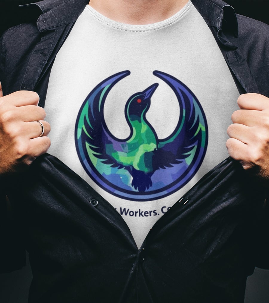 Democracy Workers Community Minnesota Rebellion Rebel Loon Aurora Borealis T-Shirt