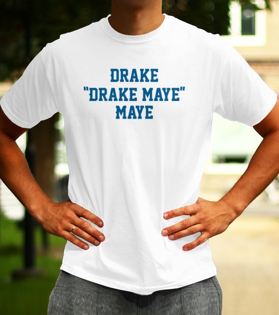 Drake Maye Football Fan Apparel Blue T-Shirt