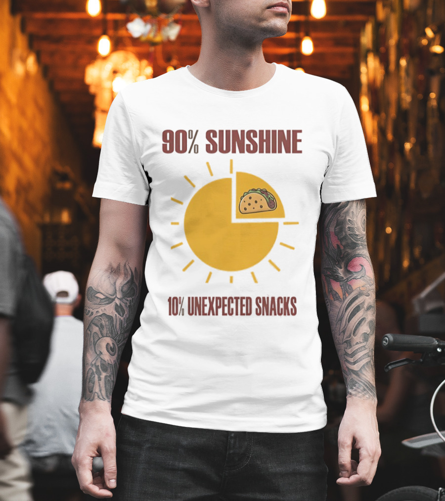 90 Percent Sunshine 10 Percent Unexpected Snacks Tacos Pie Chart T-Shirt