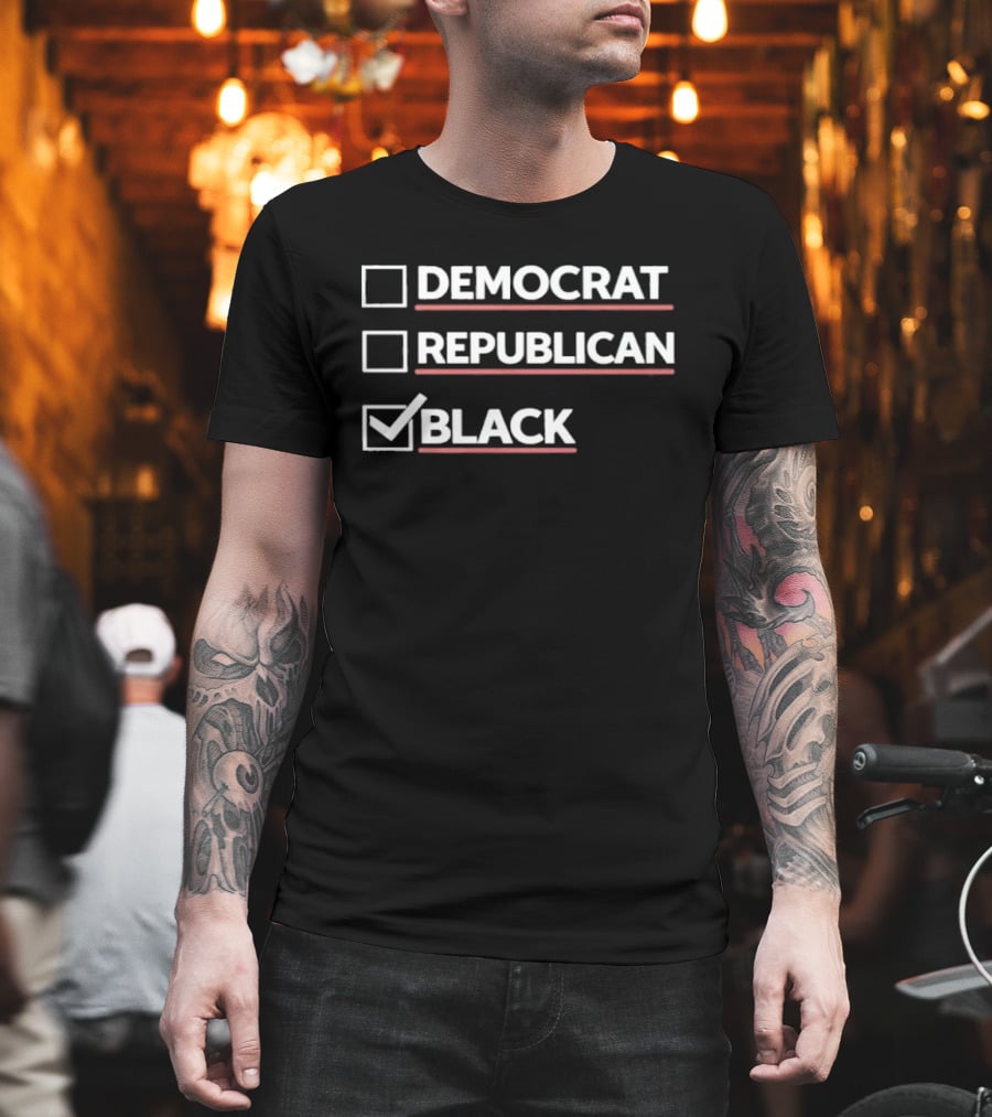 Dr Boyce Watkins Democrat Republican Black Checkmark Bold Political T T-Shirt