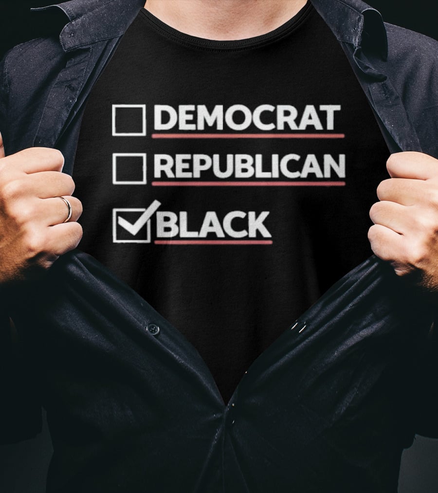 Dr Boyce Watkins Democrat Republican Black Checkmark Bold Political T T-Shirt