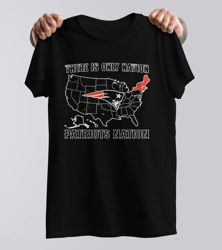 New England Patriots There Is Only Nation Patriots Nation Map T-Shirt