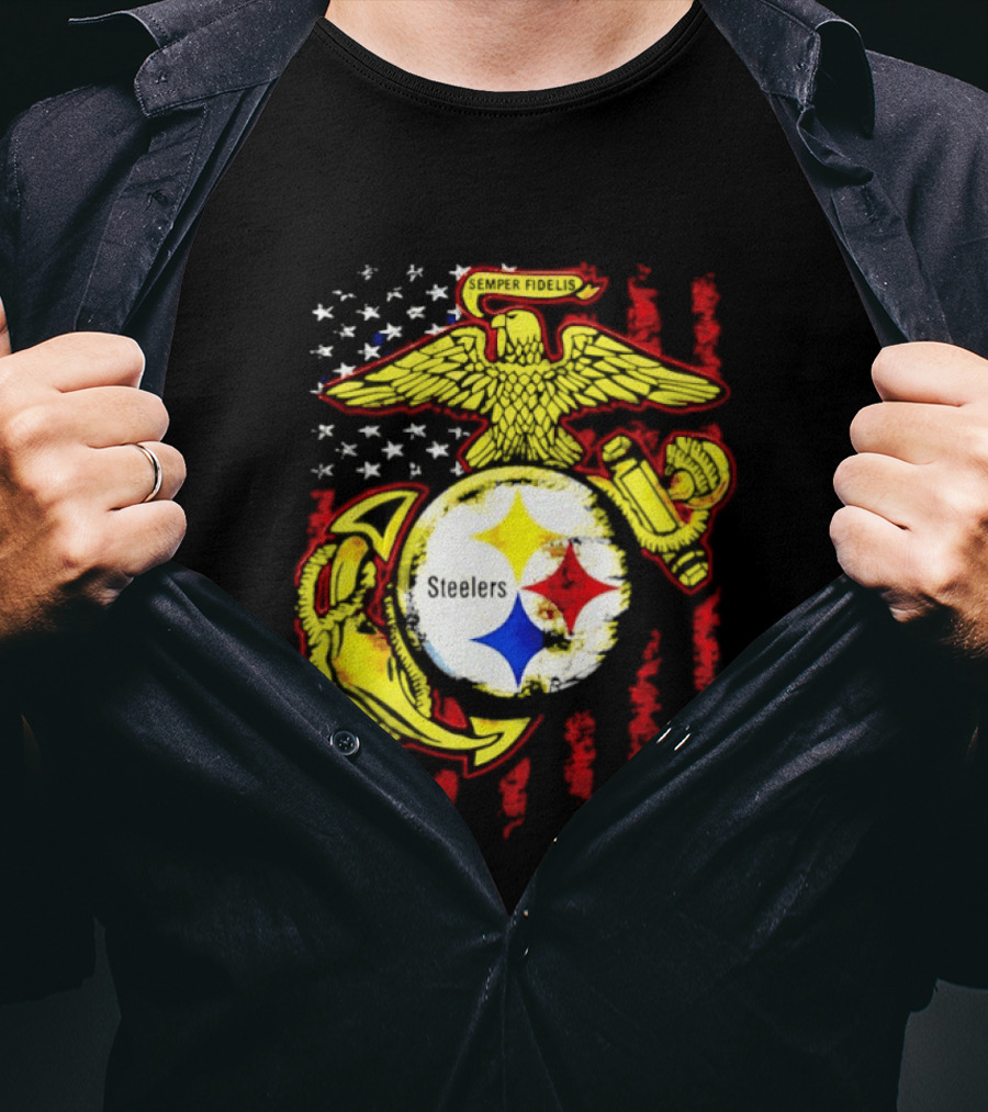 Pittsburgh Steelers United States Marine Corps Symbolic T-Shirt