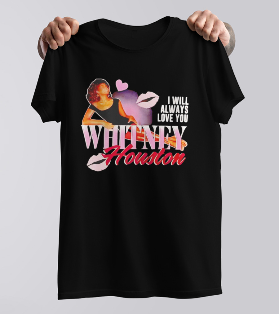 Whitney Houston I Will Always Love You Retro Lips Heart T-Shirt