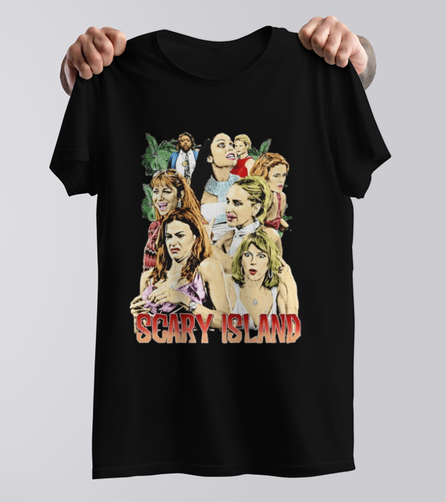 Scary Island Characters Jungle Adventure Cast Collage T-Shirt
