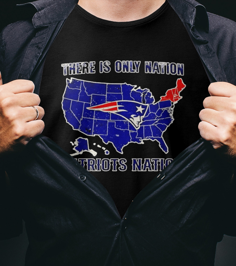 There Is Only Nation New England Patriots Nation Map T-Shirt