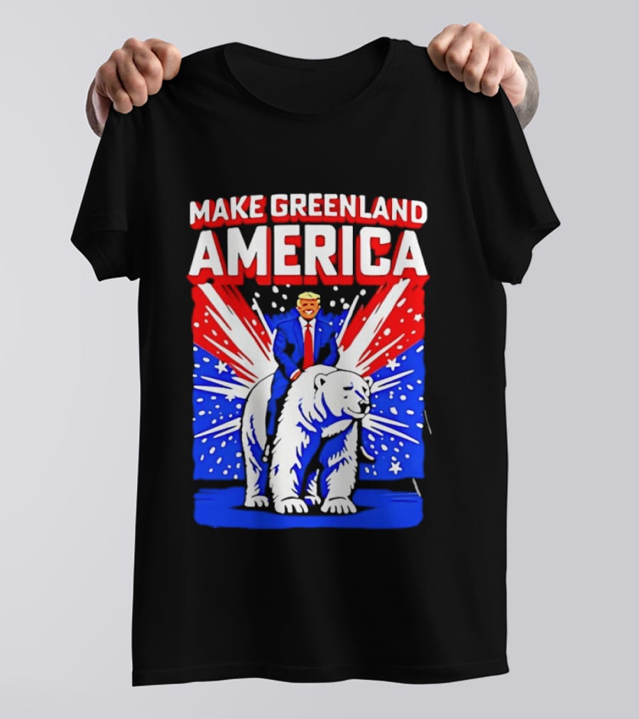 Make Greenland America Trump Riding Polar Bear T-Shirt