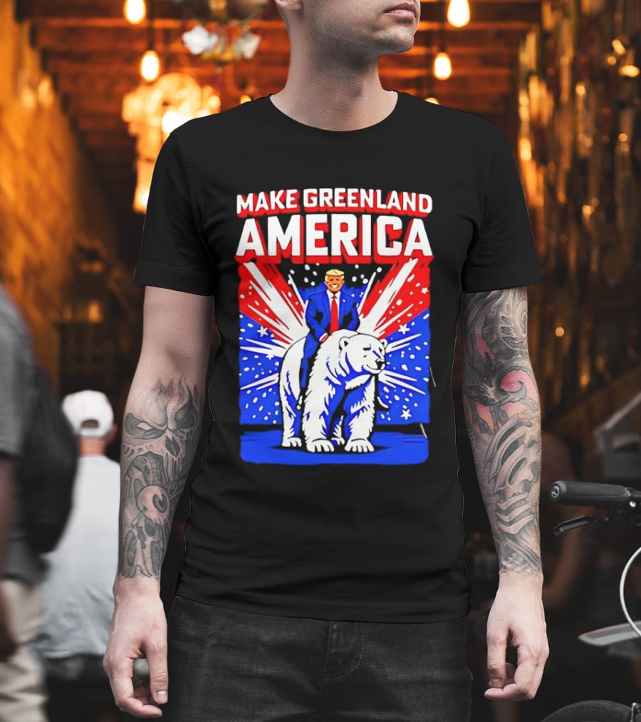 Make Greenland America Trump Riding Polar Bear T-Shirt
