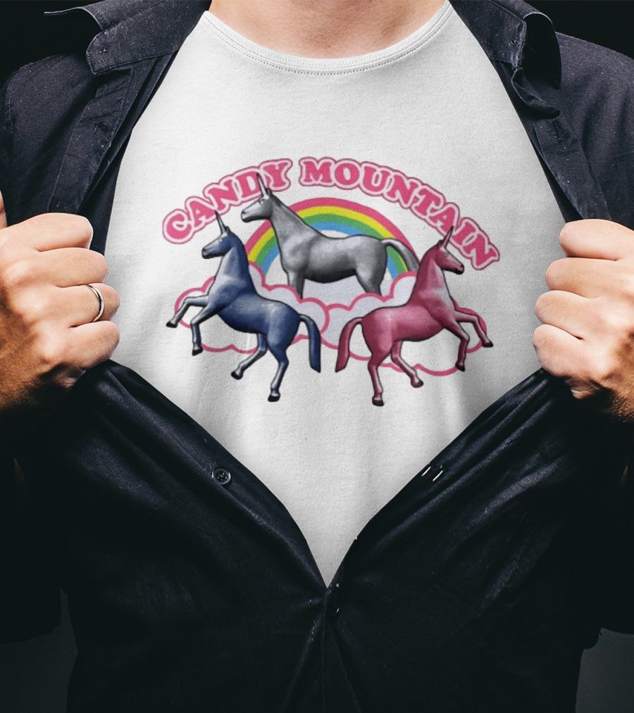 Candy Mountain Unicorns Rainbow Adventure Charlie The Unicorn T-Shirt