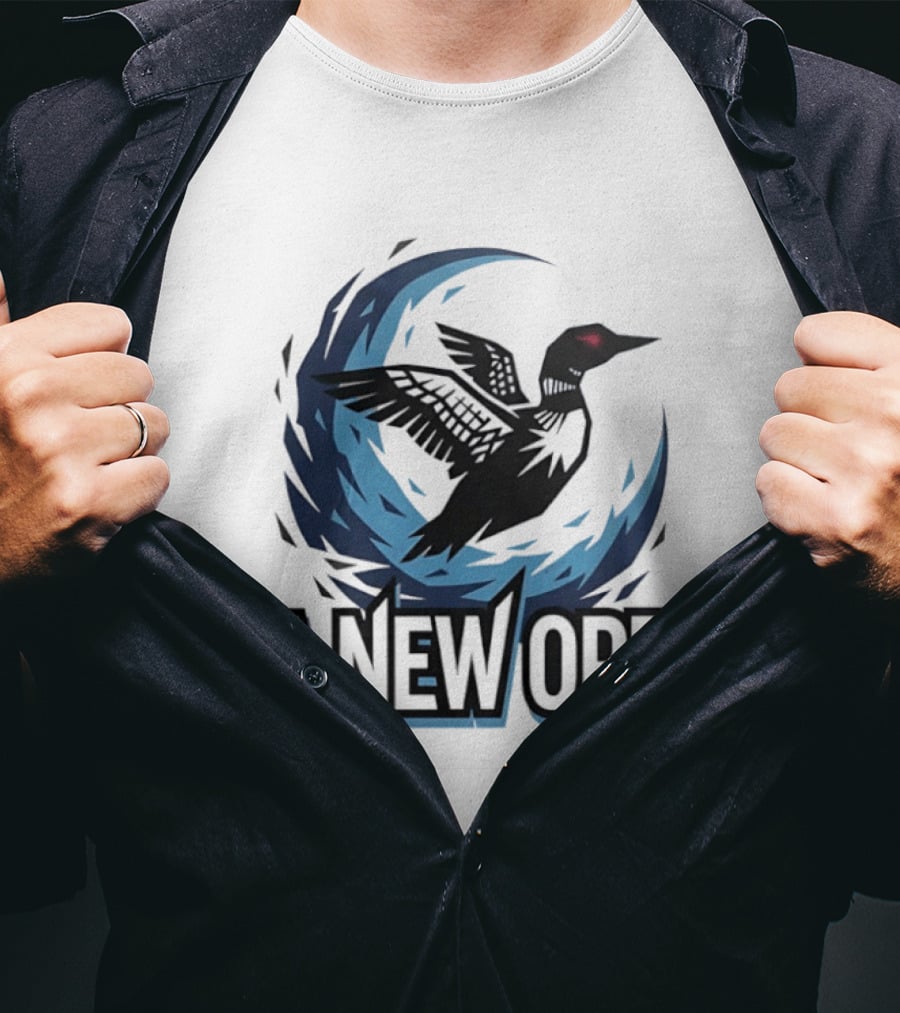 Loons Minnesota A New OPE Starbird Blue Circle Crest T-Shirt