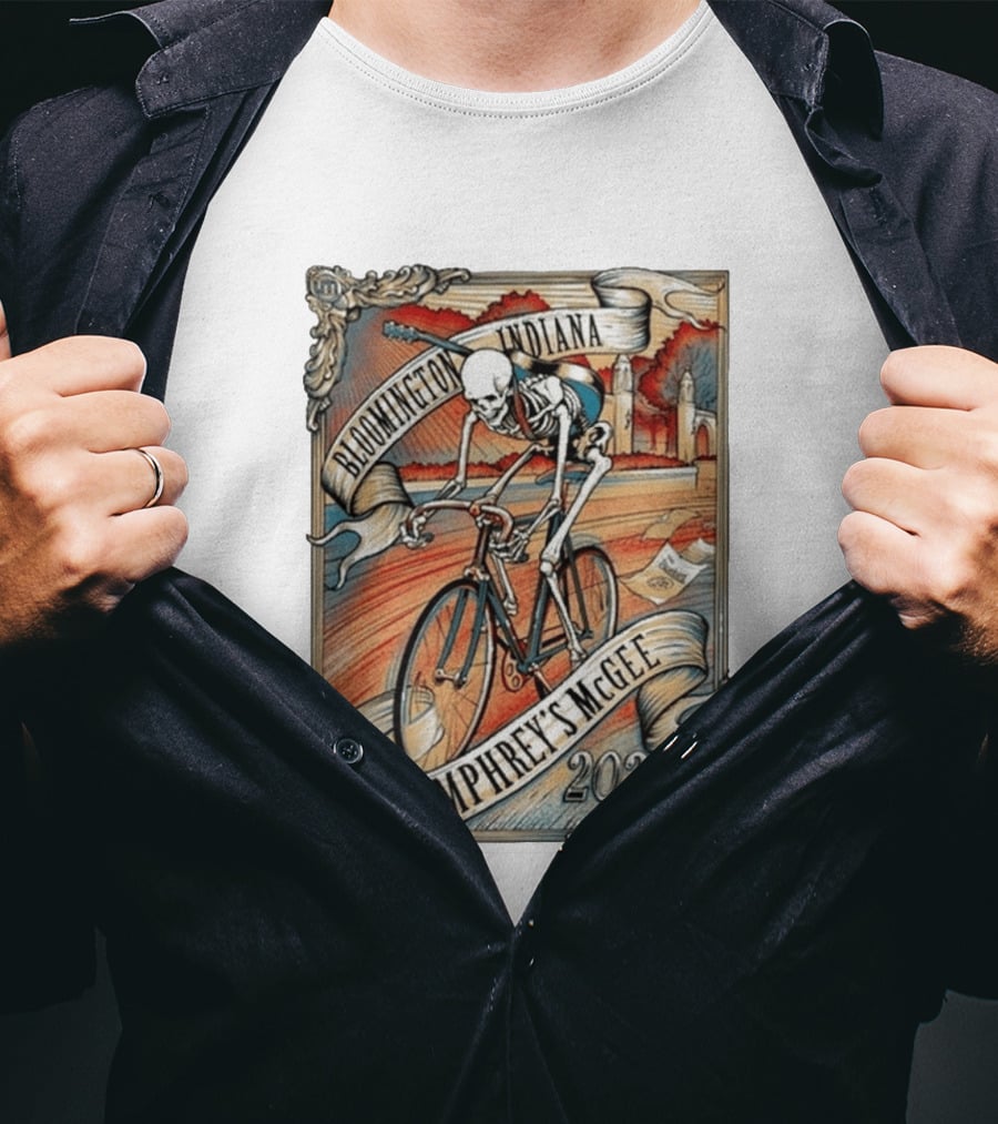 Umphrey's McGee Bloomington Indiana 2026 Skeleton Cycling T-Shirt