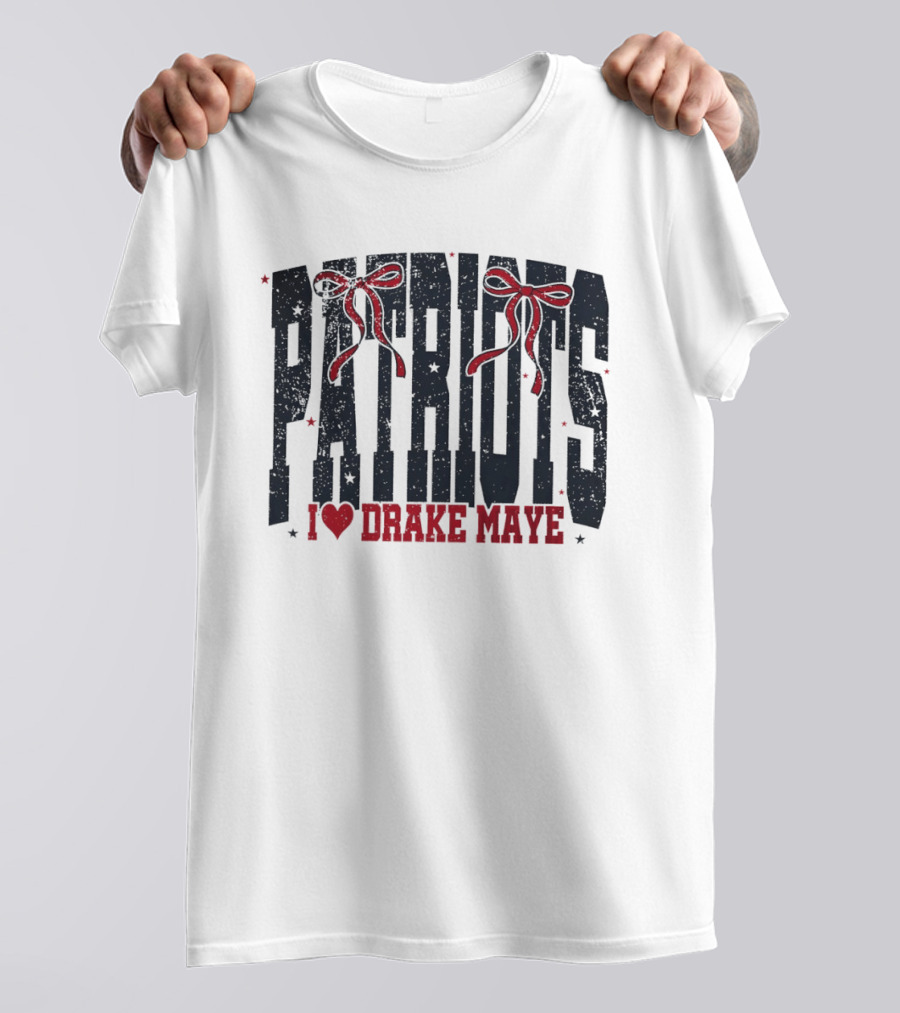 Patriots Bow I Love Drake Maye T-Shirt
