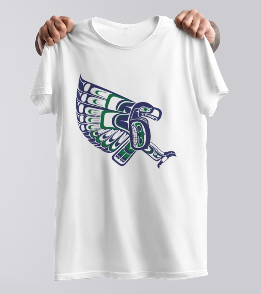 Seattle Football Native American Inspired Hawk Bird Wing T-Shirt