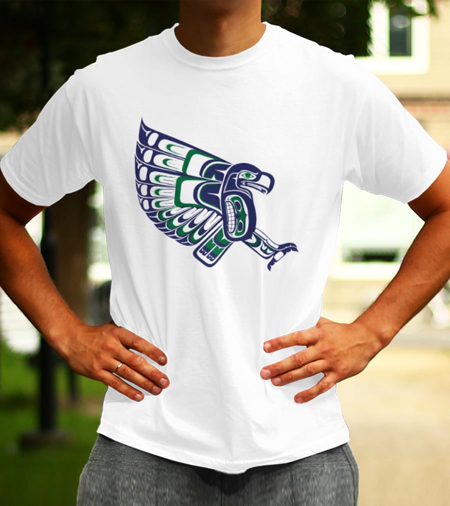 Seattle Football Native American Inspired Hawk Bird Wing T-Shirt