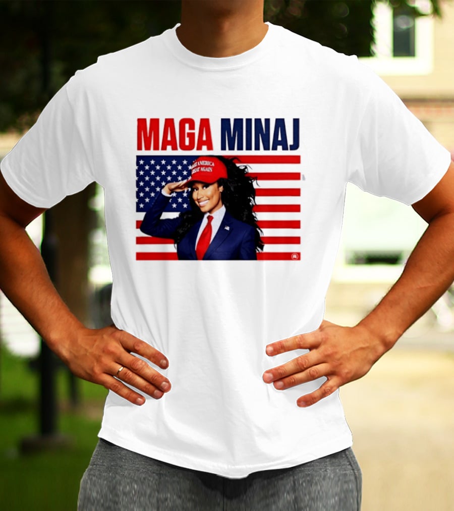 MAGA Minaj Make America Great Again America Flag T-Shirt