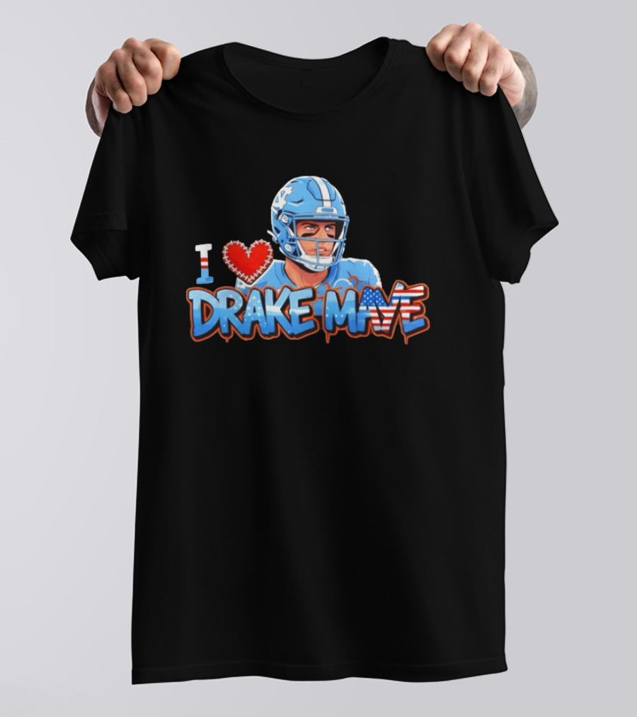 North Carolina Tar Heels Football I Love Drake Maye 2026 T-Shirt