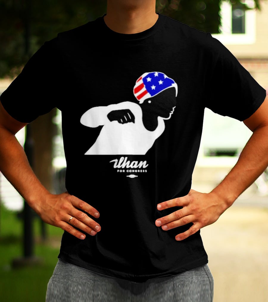 Ilhan For Congress Patriotic Runner Icon Don't Let Bullies Win T-Shirt