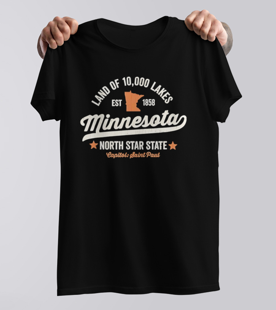 Land Of 10000 Lakes Est 1858 Minnesota North Star State Capitol Saint Paul T-Shirt