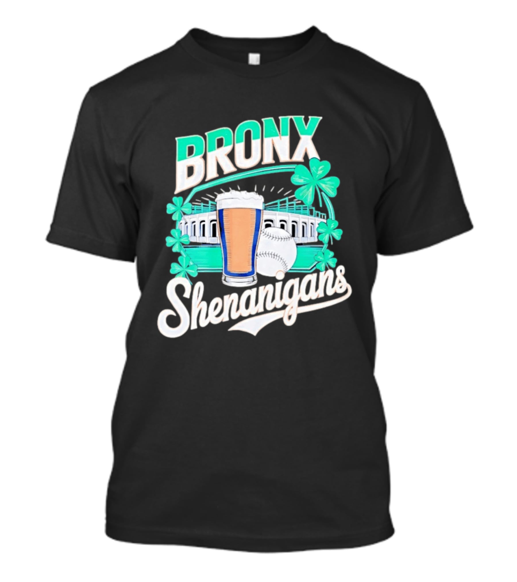 Bronx Shenanigans Beer Baseball Stadium Clover St Patricks Day 2026 T-Shirt