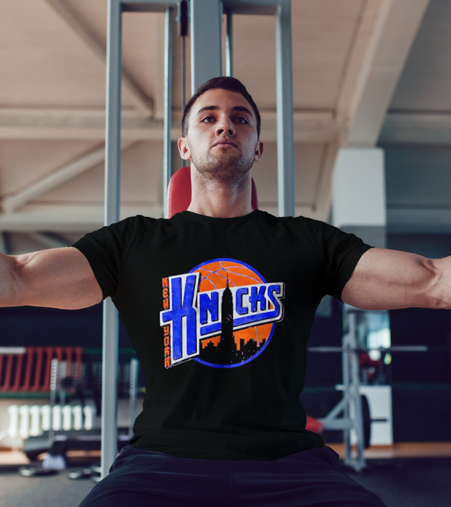 New York Knicks NBA Old School Basketball Skyline 2026 T-Shirt