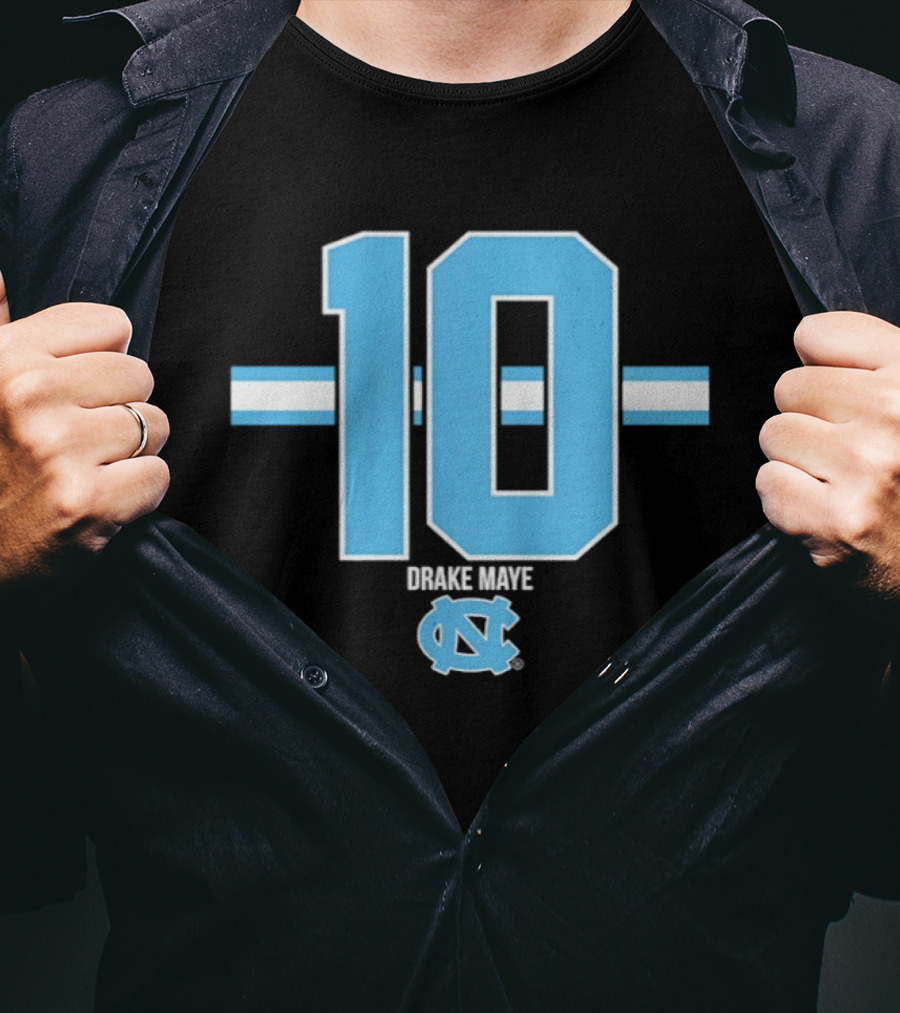 Drake Maye 10 North Carolina Tar Heels Football UNC T-Shirt