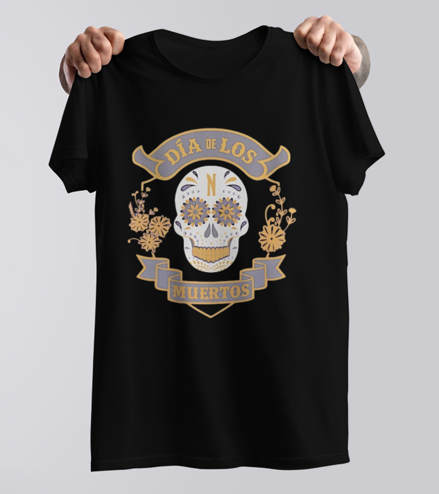 Día De Los Muertos Skeleton Flower Skull Decor T-Shirt