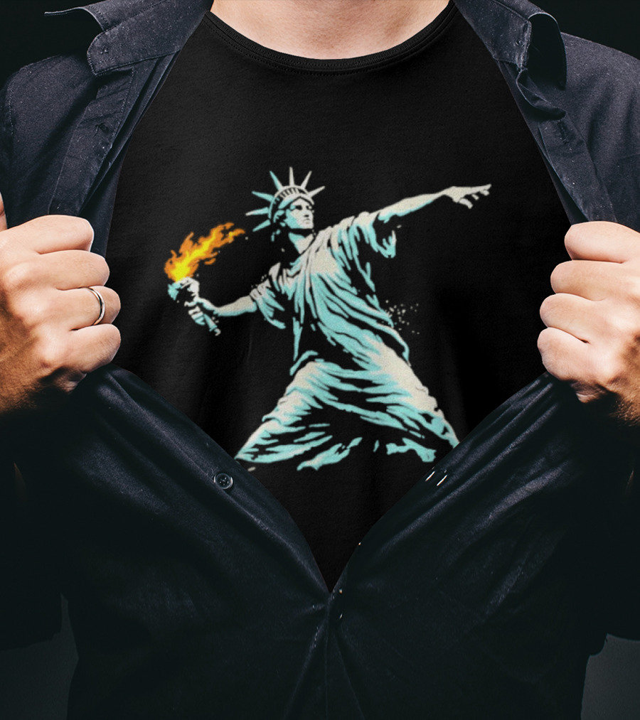Statue Of Liberty Molotov Flower Thrower Street T-Shirt