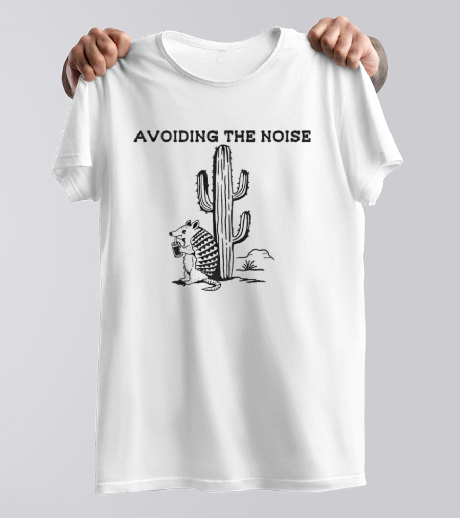 Avoiding The Noise Armadillo Under Saguaro Cactus Desert T-Shirt