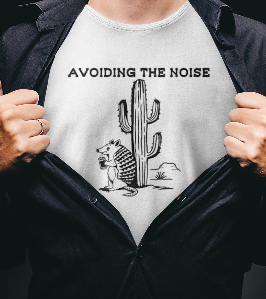 Avoiding The Noise Armadillo Under Saguaro Cactus Desert T-Shirt