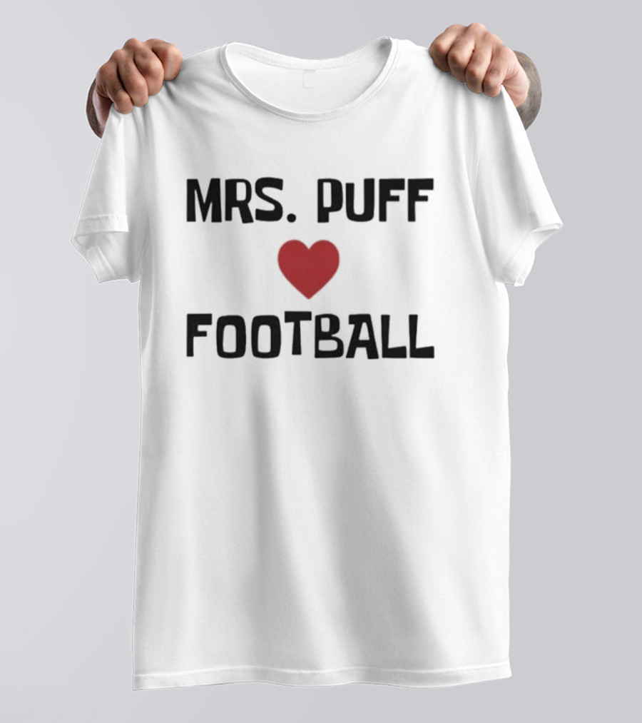 Mrs Puff Heart Football T-Shirt