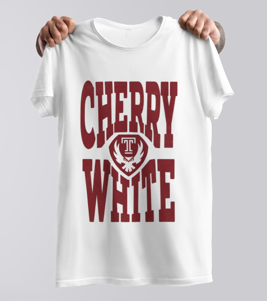 Temple Owls Cherry White T T-Shirt