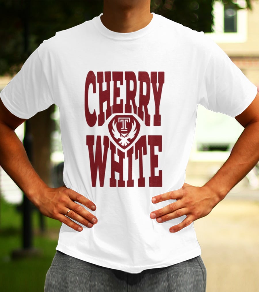 Temple Owls Cherry White T T-Shirt