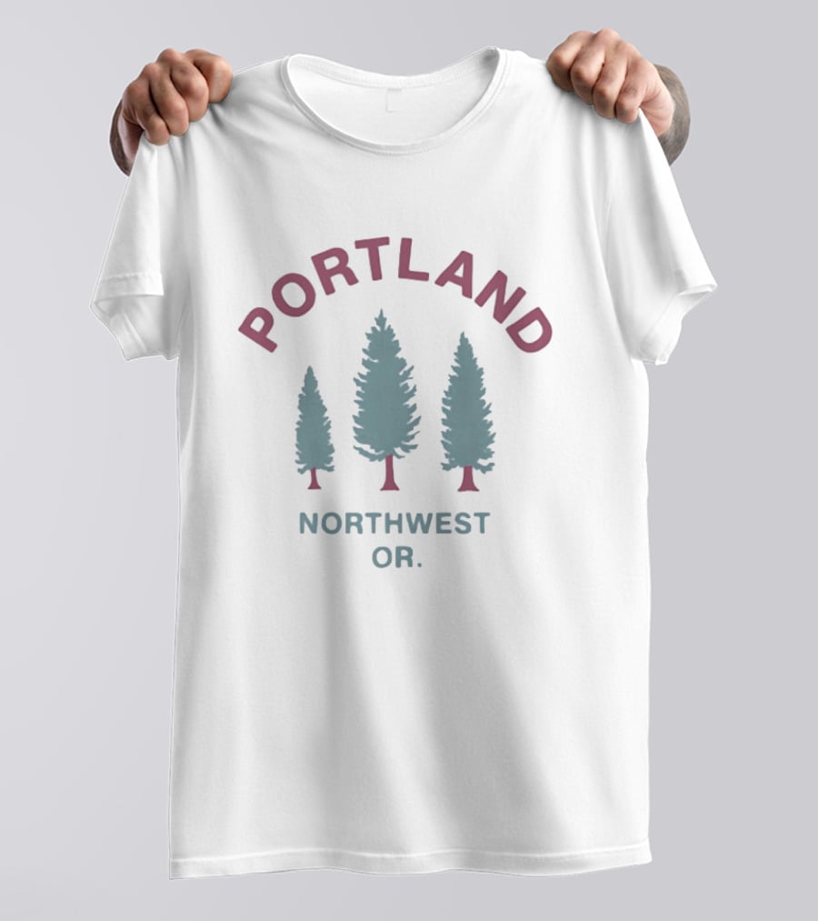 Portland Northwest OR Pine Trees Forest T-Shirt