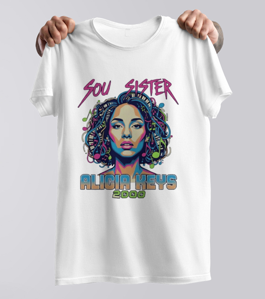 Soul Sister Alicia Keys 2000 Music Pop T-Shirt