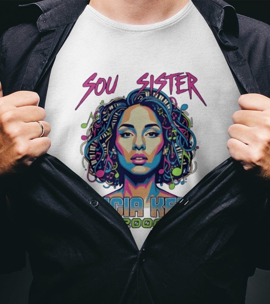 Soul Sister Alicia Keys 2000 Music Pop T-Shirt