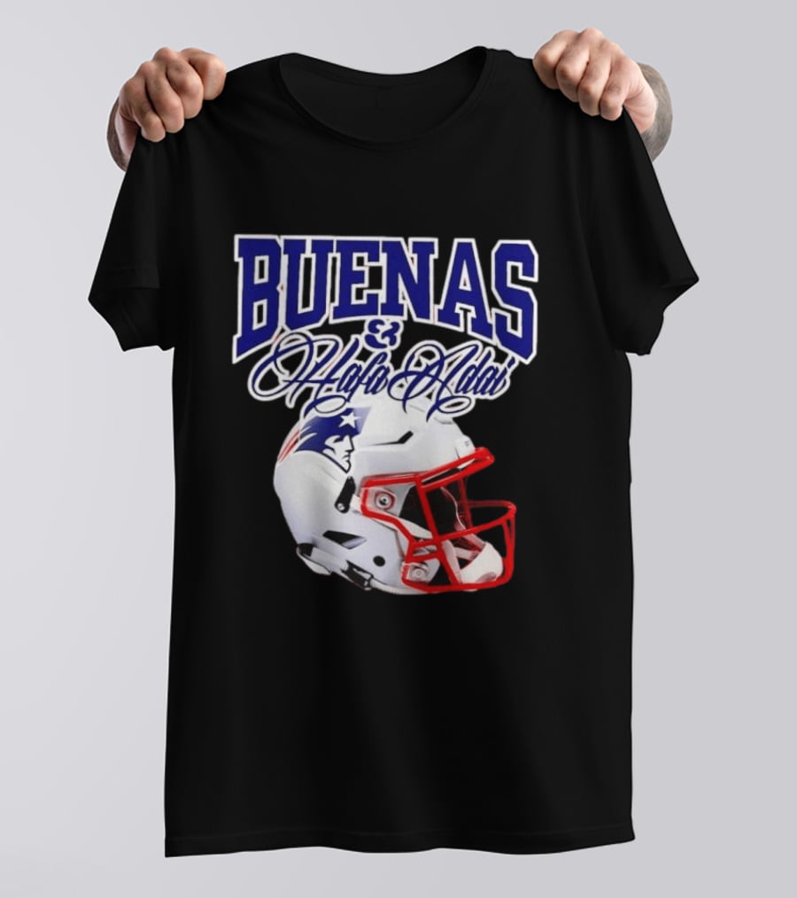 Buenas Hafa Adai New England Patriots Football Helmet T-Shirt