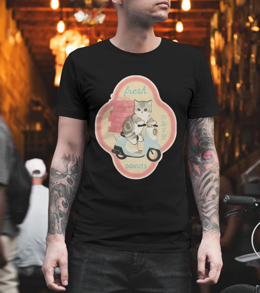 Fresh Cat Mofusand Donuts Delivery Scooter Japan T-Shirt