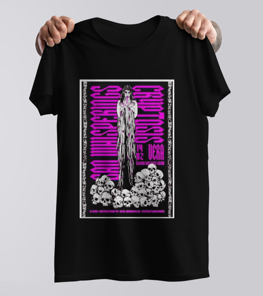 Sad Whisperings Cryptosis Album Release Show 14 02 Groningen Vera Skulls T-Shirt