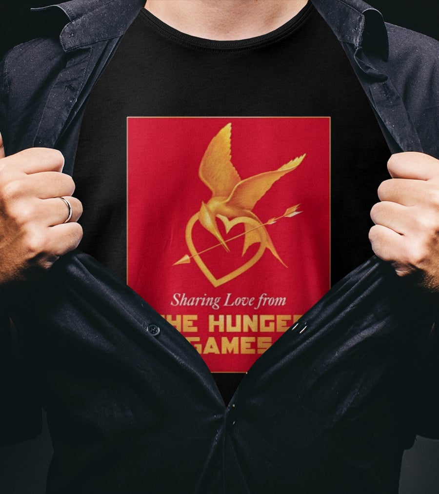 Sharing Love From The Hunger Games Mockingjay Heart T-Shirt