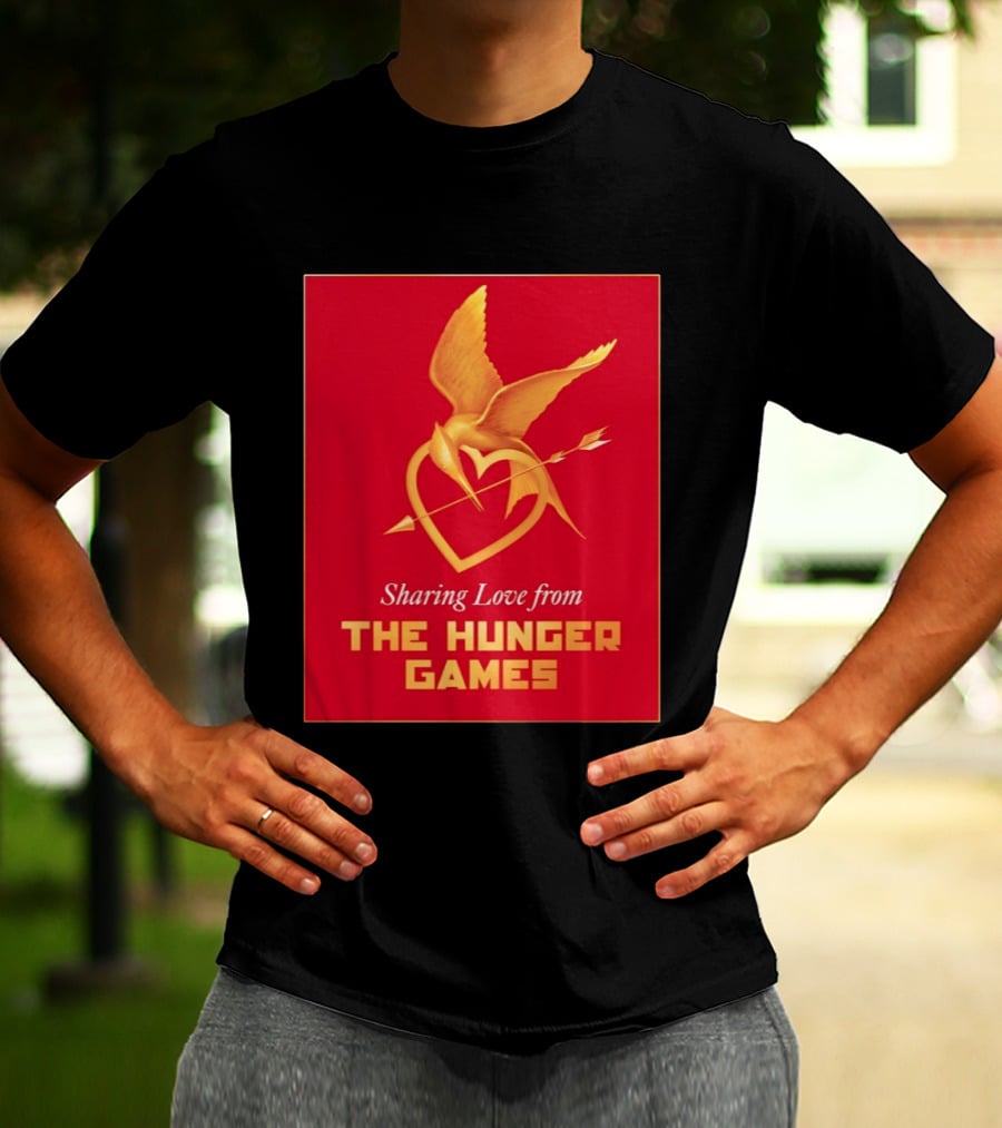 Sharing Love From The Hunger Games Mockingjay Heart T-Shirt