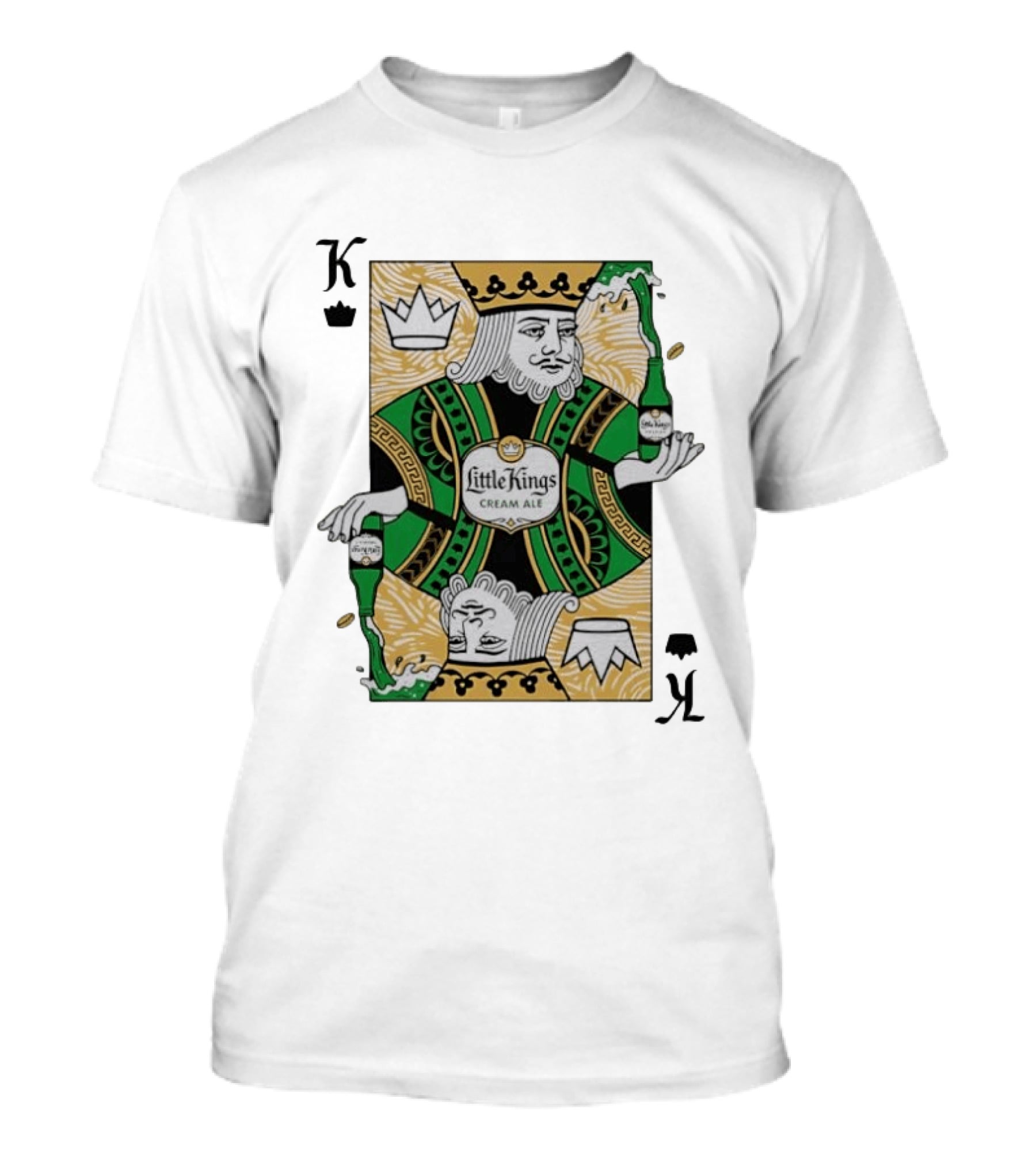 Little Kings Cream Ale Playing Card King With Bottle T-Shirt
