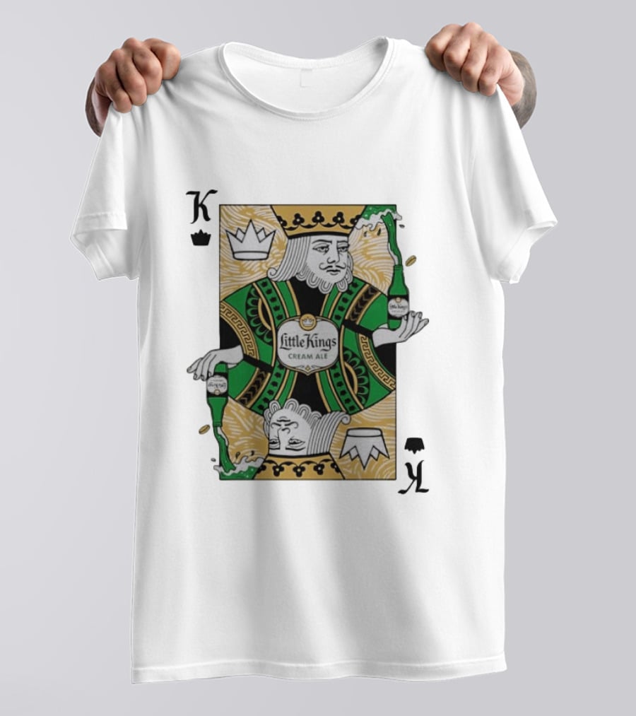 Little Kings Cream Ale Playing Card King With Bottle T-Shirt