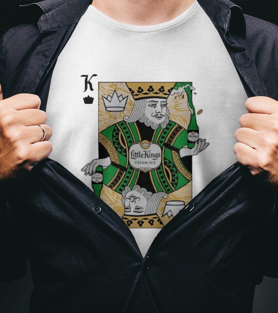 Little Kings Cream Ale Playing Card King With Bottle T-Shirt