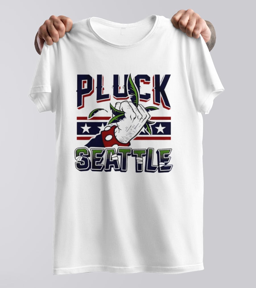 Pluck Seattle Seahawks Fist Stars And Stripes T-Shirt
