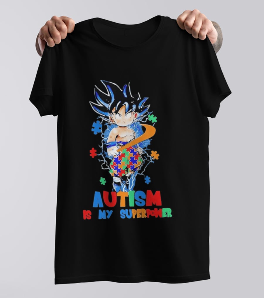 Dragon Ball Son Goku Autism Is My Superpower Puzzle Piece T-Shirt