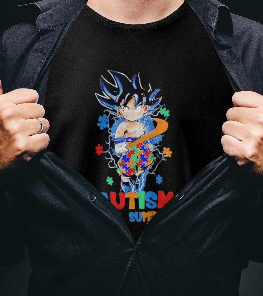 Dragon Ball Son Goku Autism Is My Superpower Puzzle Piece T-Shirt