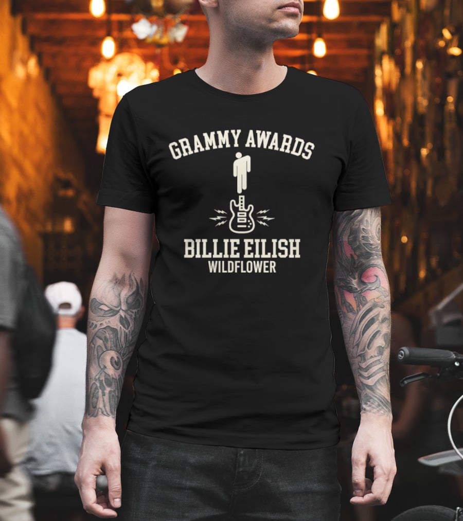 Grammy Awards Billie Eilish Wildflower Electric Guitar T-Shirt