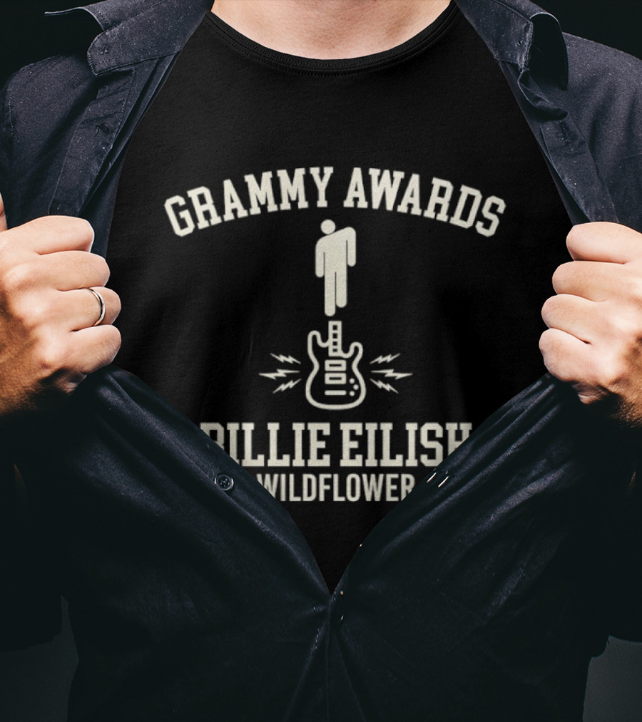 Grammy Awards Billie Eilish Wildflower Electric Guitar T-Shirt