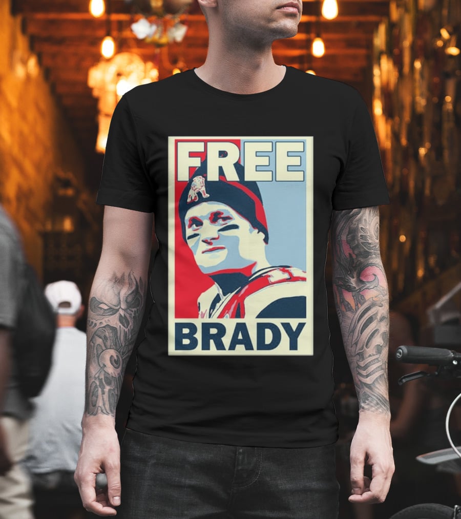 New England Patriots Free Brady Style Sports T-Shirt