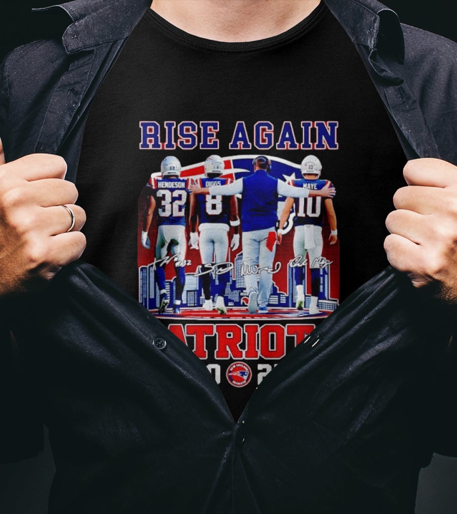 Rise Again Patriots 2025 Henderson Diggs Maye Signatures T-Shirt